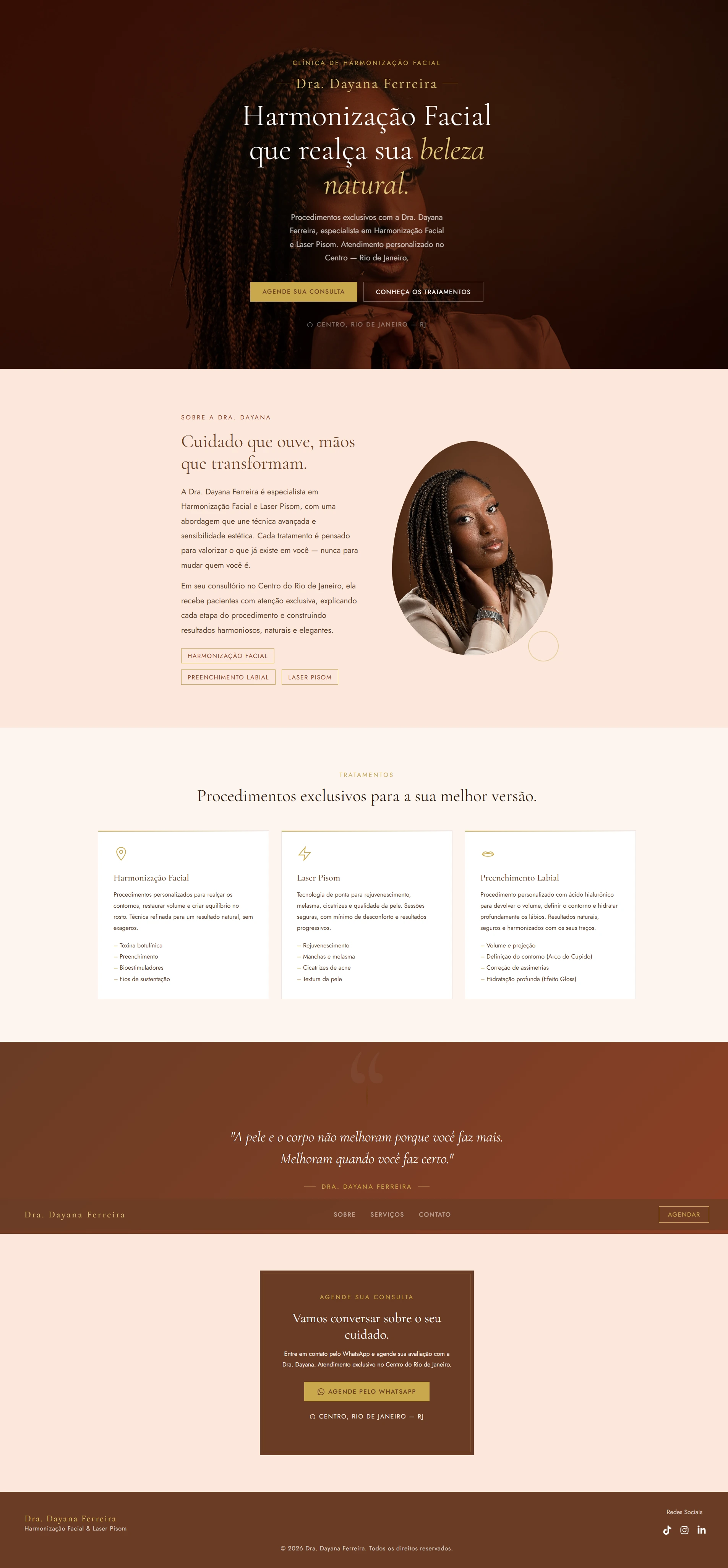 Print do site Dra. Dayana Ferreira