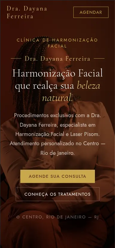 Versão mobile do site desenvolvido pela MAVSLEO para a Dra. Dayana Ferreira